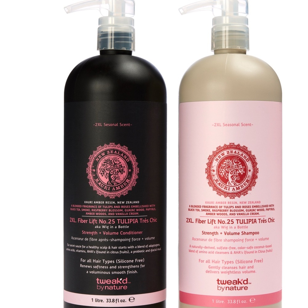 Tweak'd by Nature Tulipia Tres Chic 2XL Fiber Lift Shampoo & Conditioner…